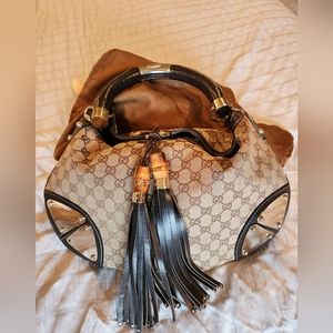 GUCCI Indy Bamboo - Brown purse. AUTHENTIC Vintage.